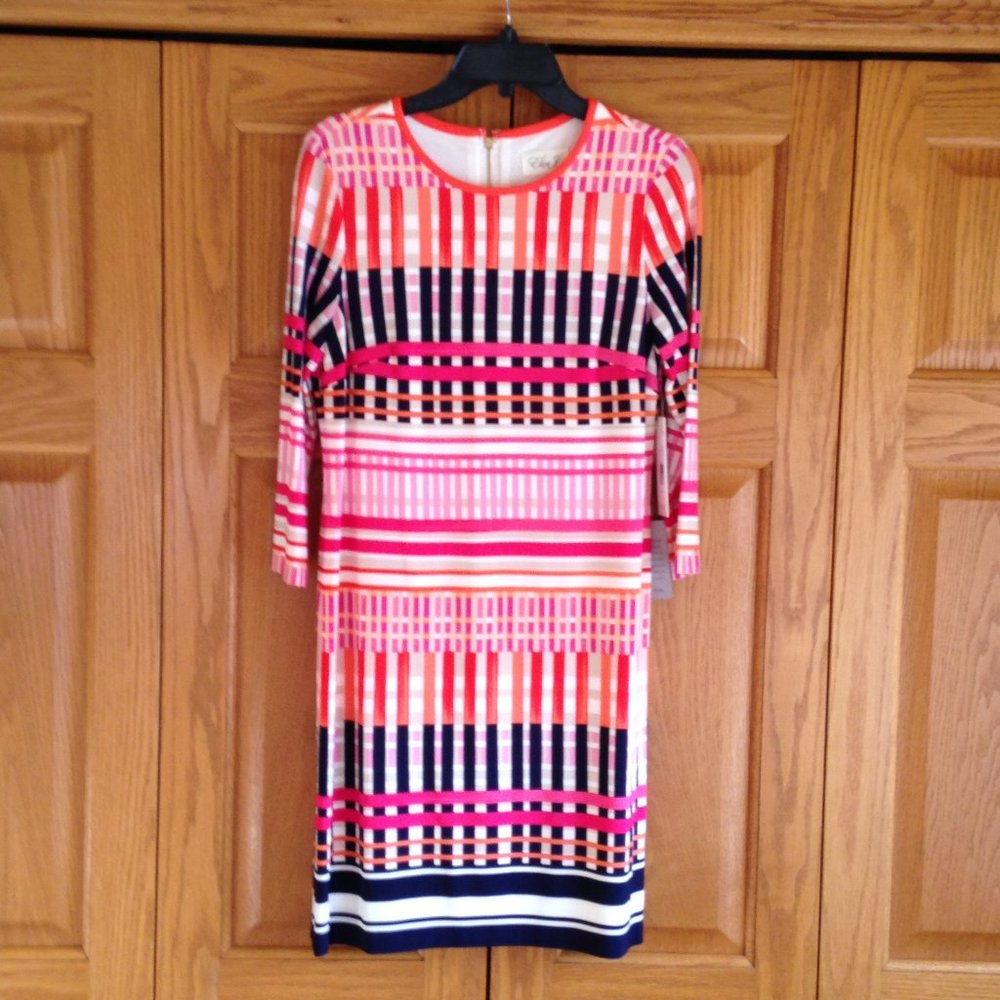 ELIZA J - Jersey A-Line Coral Print Dress - NEW with Tag